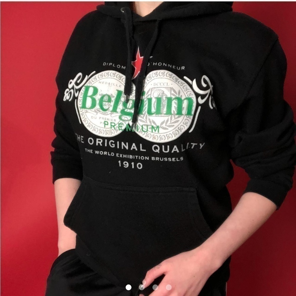 Original quality Belgium beer logo hoodie 🖤💚​​​​​​​​​​​​​​​​​​​​​​​​​